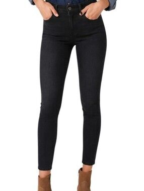 Denim Forum The Nico Mid Rise Skinny Jeans Women 28 Black Stretch